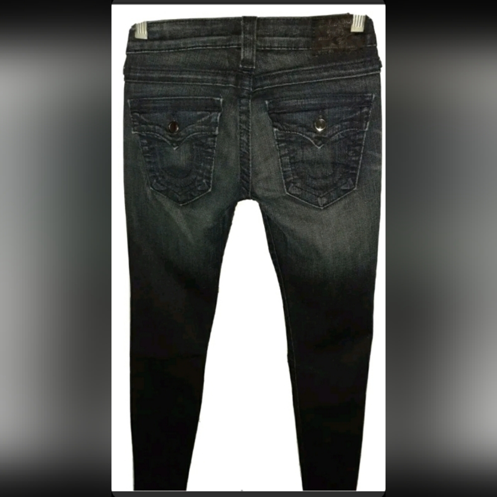 Womens W24xL33 True Religion JULIE SKINNY STRETCH Dark Wash Denim USA Jeans-EUC